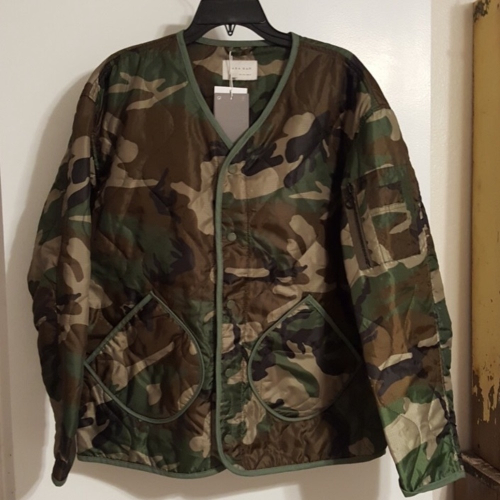 👌🏻NWOT-Zara Men’s Ripstop Nylon Camo coat-Large